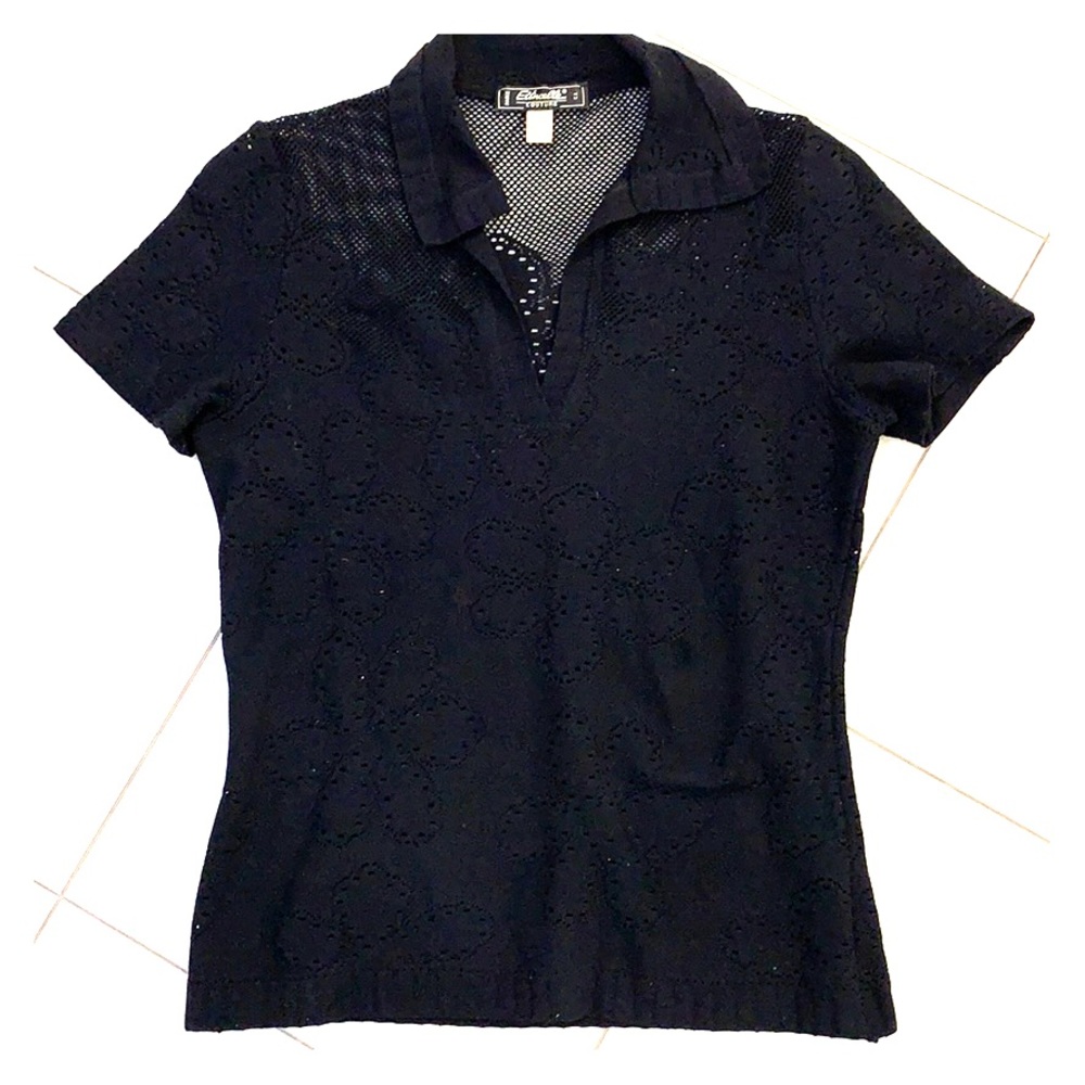 Etincelle Coutre Paris T3 XS Black Laser Cut Polo